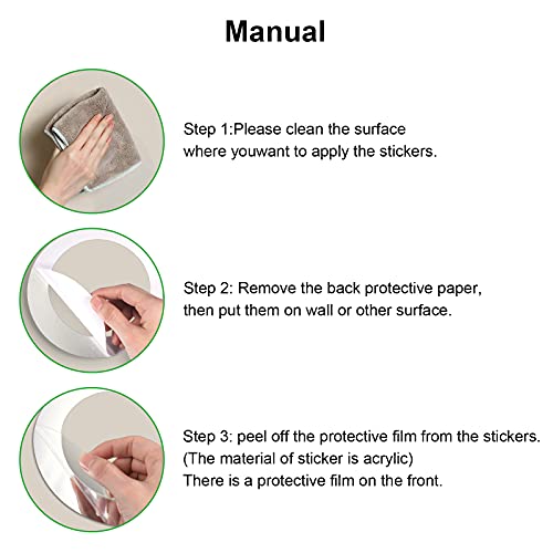 Removable Wall Mirror Sticker Decal Acrylic Setting For Home Living Room Bedroom Decor, 1.5-13.5 Cm, 32 Pieces (Silver) #TOP3