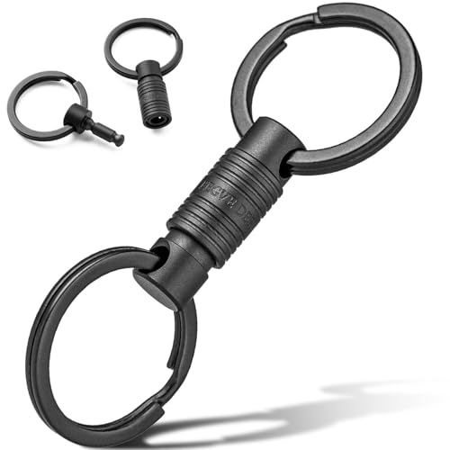FEGVE Titanium Quick Release Keychain for Men and Women, Detachable Pull Apart Quick Disconnect Detach Key Chain