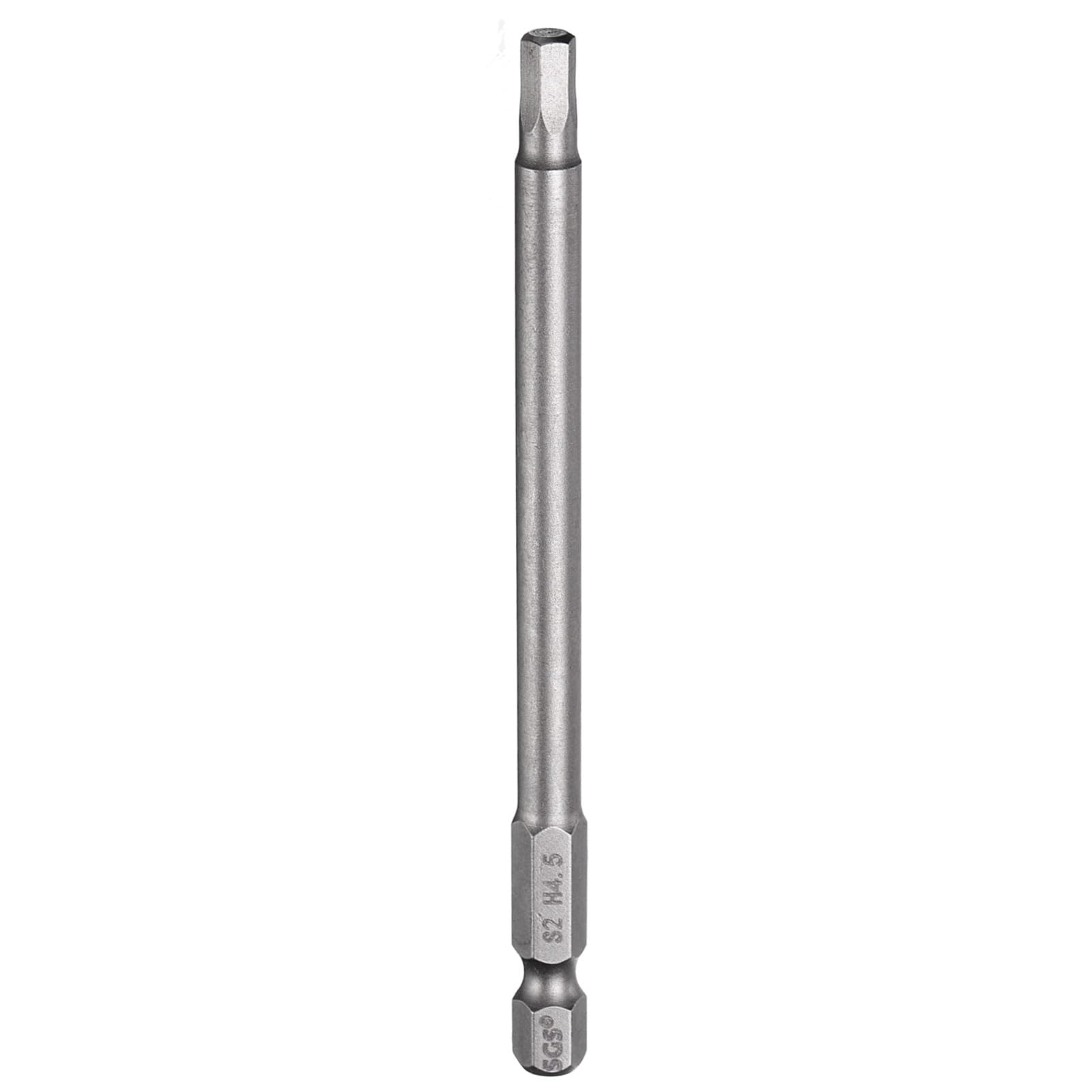 Generic H4.5 Hex Head Drill Bit Wrench 4.5mm Metric Flat Tip 1/4" Hex Shank 100mm (4") Long Magnetic Hexagonal Screw Driver Socket Industrial
