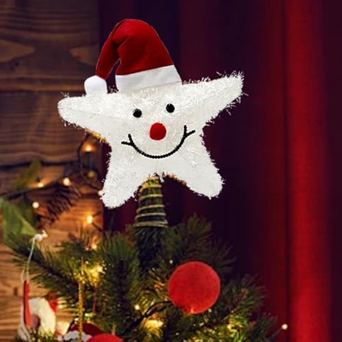 Estrella luminosa de Navidad a pilas para la cima del árbol y mesas de buffet 4