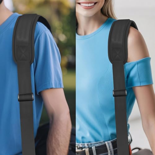 Image of ZINZ Shoulder Strap - 59 Inch Universal Heavy-duty Adjustable Strap with Ultra-thick Fixed Breathable Pad for Laptop, Gym, Camera Bag and More -Dark gray