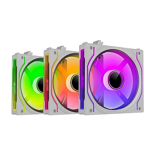 Image of Ant Esports Crystaflow 3 in 1 120mm ARGB Case Fan Kit with ARGB Controller, 2000 RPM, 58.23 CFM Airflow - White