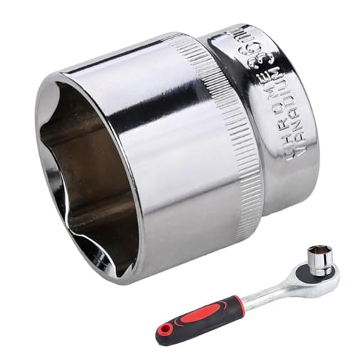 Douille de 36 mm – Extracteur d'écrous d'essieu à 6 points avec finition antirouille, acier au chrome vanadium à couple élevé pour cliquets et clés à molette de 1,2 cm pour voitures, camions et SUV