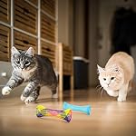 Leitee 60 Pcs Cat Spring Toys Kitten Tubes Indoor Interactive Chinese Finger Trap Cat Toys Plastic Coil for Pet Hunt Scratch(Random Colors) - Image 6