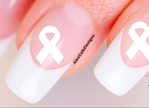 Awareness Ribbon Stickers Decals (White)