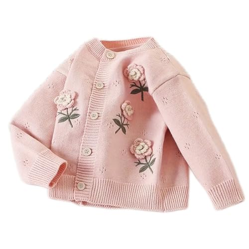 JiAmy Mädchen Strickjacke, Kleinkind Florale Blumendruck...