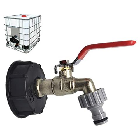 Onlyonehere IBC Tank Adapter IBC Tote Tank Drain Adapter to Brass Garden Tap with 1/2" Hose Fitting Oil Fuel Water Cover