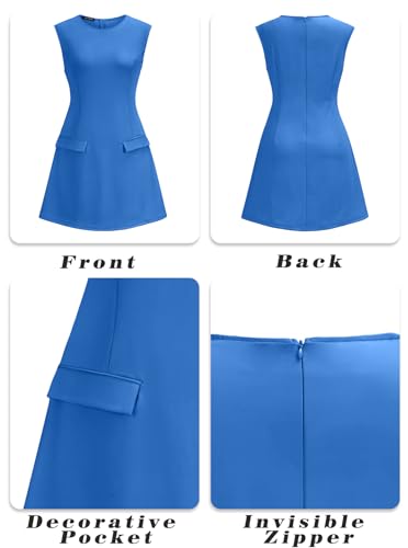 Image of oten Women's Sexy Cap Sleeve Mock Neck Mini Dress A-Line Flare Club Night Out Party Short Dresses