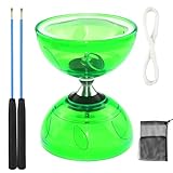 KUWUNG Diabolo LED avec roulement à billes, 4,5 mm - Diabolo lumineux - Kit de jonglage av...