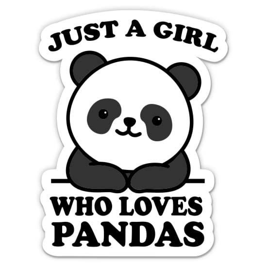 Just a Girl Who Loves Pandas Stickers - 2 Pack - Waterproof Vinyl for Car, Phone, Water Bottle, Laptop - Cute Panda Decals (2-Pack)