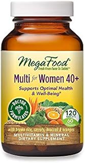 MegaFood Women's 40+ Multivitamin - Multivitamin for Women with Iron, Vitamin C, B12, B6, Choline, and more - Non-GMO, Gluten-Free, Vegetarian & Made without Dairy and Soy - 120 Tabs (60 servings)