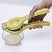 Amco 2-in-1 8.8-Inch Aluminum Squeezer - Comfortable Juicing for Strain-Free Experience, Kitchen Gadget for Juicing Lemons or Oranges (Yellow)