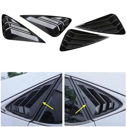 Pasuje do Lexus NX 2015-2021 zewnętrzna tylna szyba samochodu czwarta część żaluzji osłona migawki boczne nawiewy tapicerskie miarka klej ABS 2 szt Zasłony Osłonowe(Carbon Look)