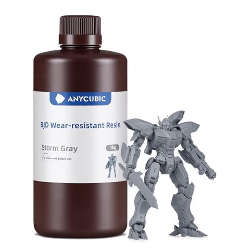 Image of ANYCUBIC BJD Wear-Resistant 3D Printer Resin, Anti-Impact Flexible Joint 3D Resin for Ball-Jointed Dolls, Ideal Skin Tone for Action Figures & Dolls, Storm Gray, 1kg