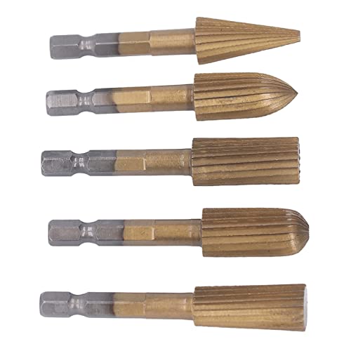 Set de 5 fresas rotativas de acero tungsteno de 1/4 pulg miniatura 2