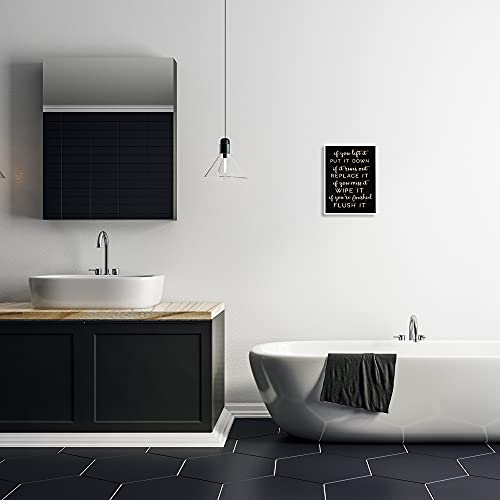 Image of Stupell Industries Put It Down Bathroom Family Wood Texture Word Design