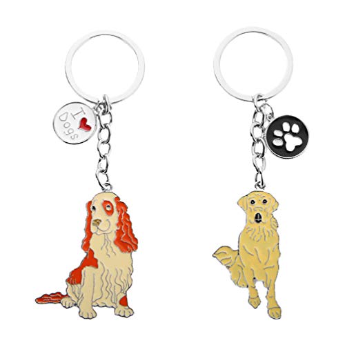 Preisvergleich Produktbild KESYOO 2Pcs Hund Schlüsselbund Emaille Welpen Schlüsselbund Niedlichen Haustier Handtasche Schlüsselbund Tasche Dekorative Ornament Schlüsselbund für Frauen Mädchen Geschenke (Zufällige