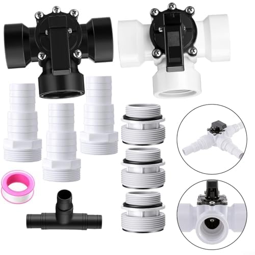 Adattatore per tubo deviatore a 3 vie per piscina, kit adattatore per tubo flessibile con valvola deviatrice a 3 vie per collegamento senza soluzione di continuità a filtri e pompe per piscina (nero)