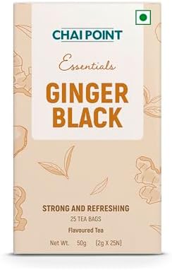 Chai Point Ginger Black Tea โ 50 Black Tea Bags (Pack of 2) | 100% Natural, Flavorful, Strong Adhrak Chai
