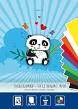 Stylex 46724 - Tonzeichenpapier, DIN A3, 110 g/m², 10 Blatt in 10 verschiedenen Farben, zum Basteln, Schneiden und Kleben