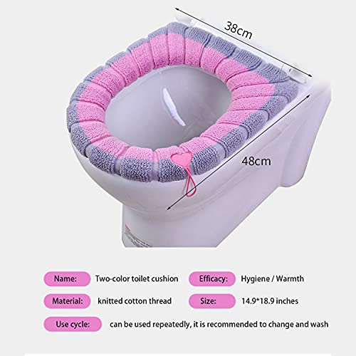 WC-Sitzbezug Kissen, WC-Sitzkissen mit Griff, weiches WC, warmes Kissen weiches, waschbares Tuch WC-Abdeckungskissen für Toilette Four Seasons (Mixed) – Bild 8