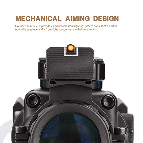 ESSLNB Rifle Scope 4X32 Red/Green/Blue Red Dot Sight with Top Fiber and 11mm/22mm Weaver/Picatinny Rail Mount for Hunting - Image 5