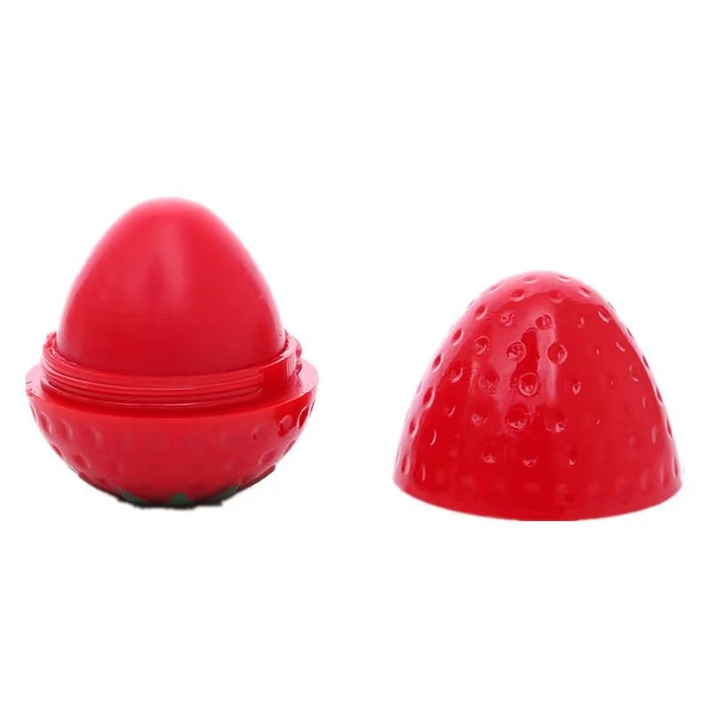 OswiNtStrawberry shaped lip balm, moisturizing, anti-drying, hydrating, soothing, fruit lipstick, enhancing complexion, non-fading, base strawberry lip balm