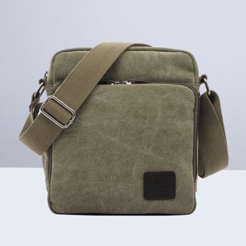 Bolso bandolera de lona resistente con cremallera suave tamaño mediano 4