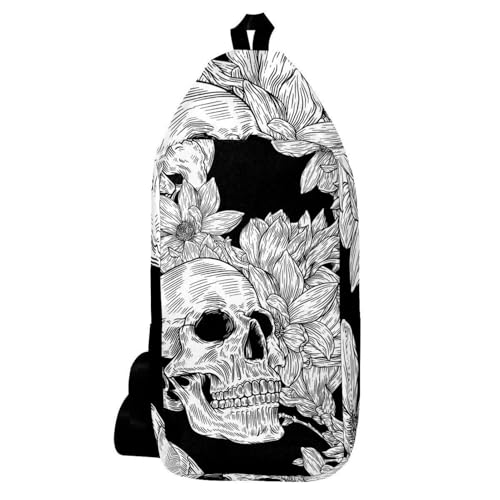 Sac à dos à bandoulière tête de mort idéal pour festivals et balades urbaines