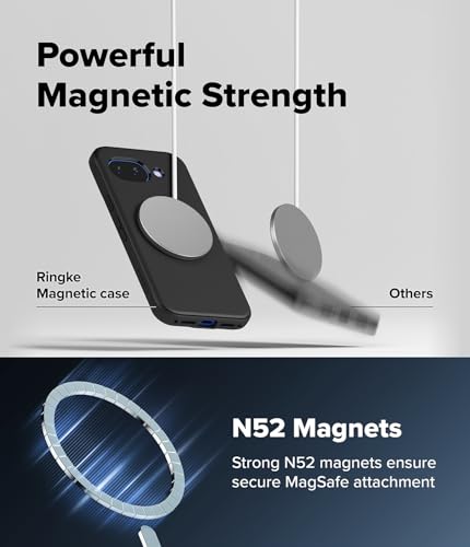 Image of Ringke Onyx for Google Pixel 10a [Compatible with MagSafe] [Anti-Fingerprint] Slim Shockproof Protective Cover with Precise Camera Cutouts & Non-Slip Side Grip Case Back Cover - Magnetic Black