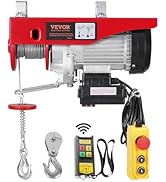 VEVOR Electric Hoist, 1320 lbs 120V Electric Winch with 328 ft Wireless & 14 ft Wired Remote Cont...