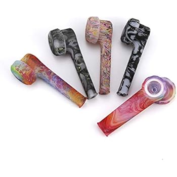 Silicone Pipe Portable Unbreakable Printed Silicone Luminous Accessory with Lid（Random one）