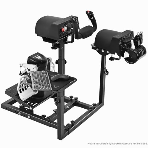 Marada Universal Flight Racing Sim Stand, Three axis adjustable, and hold mouse and keyboard, Fit for Thrustmaster Hotas Warthog/Logitech G29 G920/Honeycomb Alpha Bravo