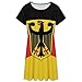 KAOEOSI German Eagle Flag Women's Short Sleeve Dress Summer Round Neck A Line Dresses with Pockets 2XL