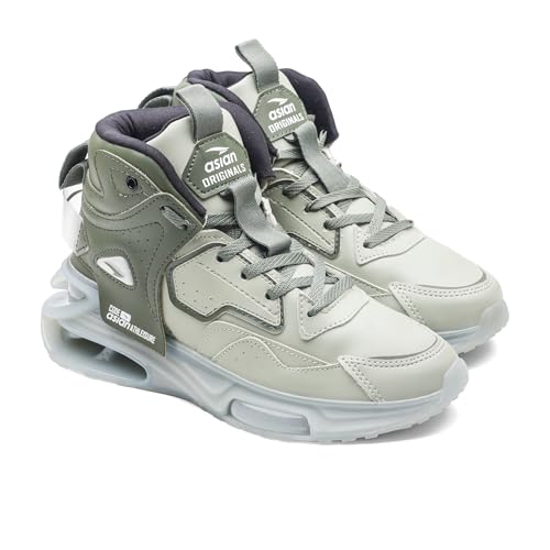 Image of ASIAN Basket-11 Men's Mid-Top Sneakers with Full TPU Sole, Dual-Pillar Bounce Cushioning, Memory Foam Shoes, Premium Design and Arch Support for Sports