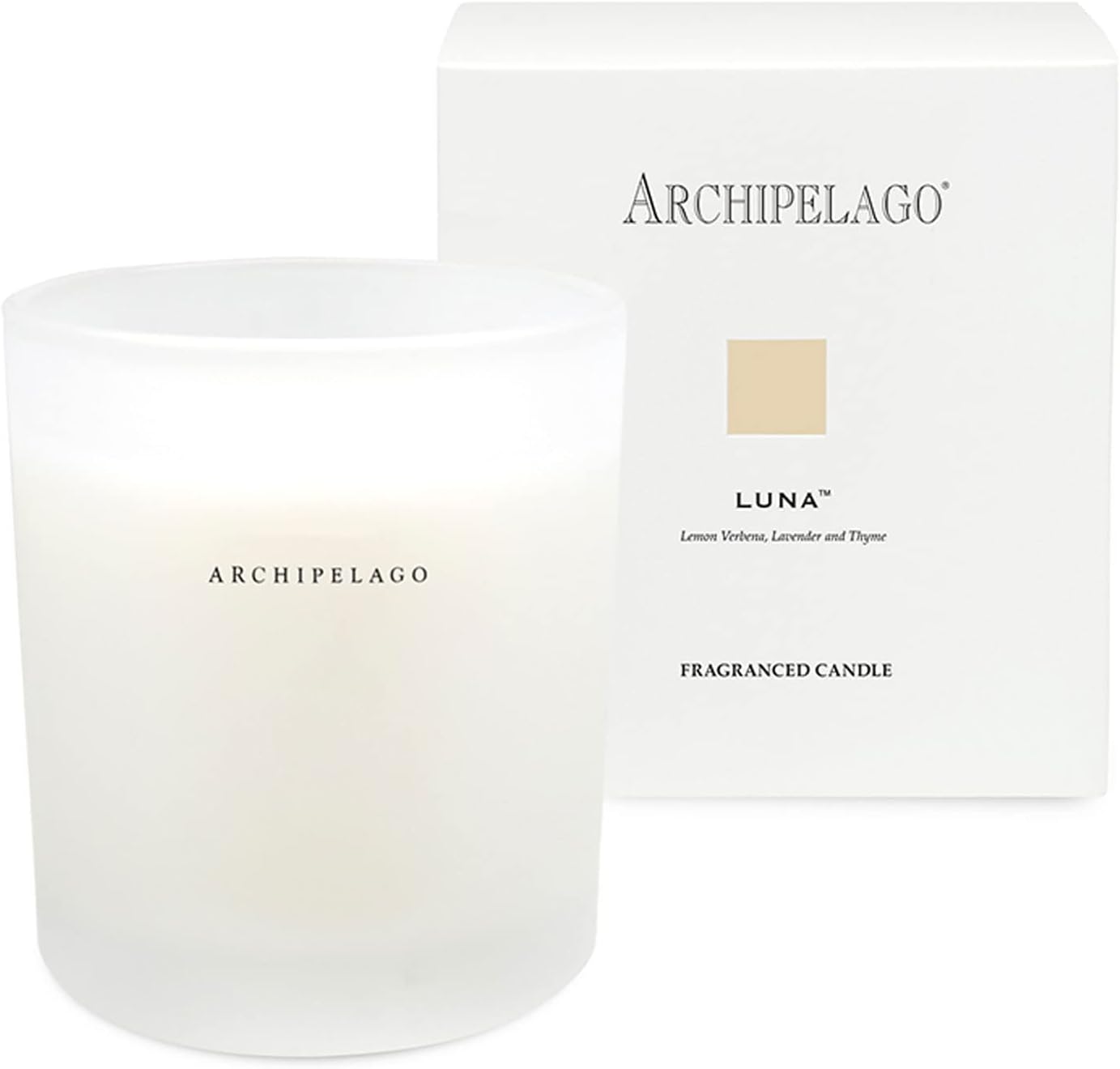 Archipelago Botanicals Luna Boxed Candle, Citrus Scent of Lemon Verbena, Lavender