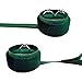 Beatilog Velvet Ring Box - Gorgeous Round Wedding Ring Bearer Box with Elegant Ribbon Bow Vintage Jewelry Holder Gift Organizer for Proposal, Engagement, Ceremony, Photography (Green)