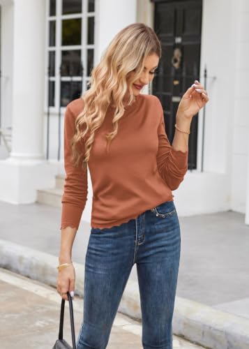 Image of GRACE KARIN Fall Sweaters for Women 2026 Long Sleeve Crewneck Business Casual Tops High Stretchy Knit Fitted Pullover Sweater