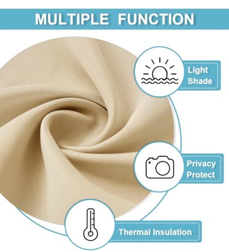 RYB HOME Classroom Door Window Cover, Blackout Shades for Classroom Windows and Doors Cover Lockdown Shades, Room Darkening Design Blocks Views, W 8 x L 36, 1 Panel, Biscotti Beige