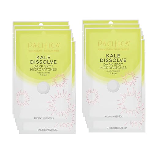 Pacifica Dark Spot Dissolving Micropatches – Microneedling Dots w/ Niacinamide 12-PACK Tranexamic Acid & Kale to Fade Post-Acne Marks and Age Spots, Brightening Patch Treatment, Clean Vegan Skincare​