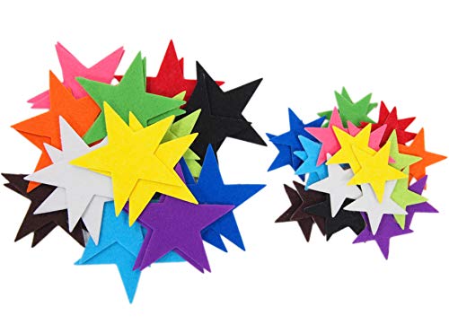 Image of Playfully Ever After 1.5 and 3 inch Combo Size Felt Star Stickers 46pc (Misc Color Pack)