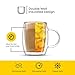 JoyJolt Double Wall Glasses 13.5-Ounce Insulated Mugs Double Walled Glass Cups For Coffee Tea Set of 2
