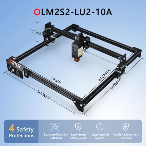 ORTUR Laser Master 2 S2 LU2-10A Laser Engraver Laser, 10000mW Engraving Cutting Machine, Class 4 High Accuracy Laser Cutter, DIY Laser Marking for Metal - Image 5