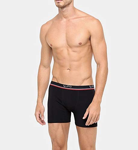 Kit Com 8 Cuecas Boxer Lupo Adulto Algodão Box Masulina 523 (Pretas, M)