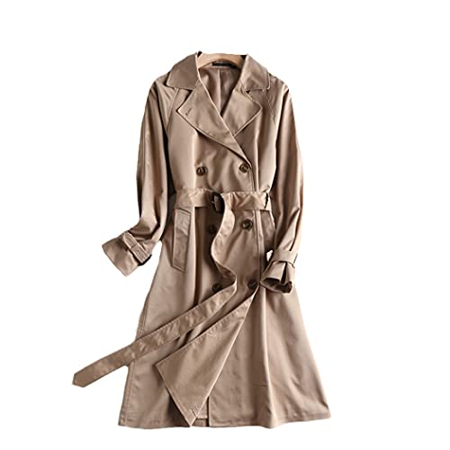 Manteau kaki femme taille L ajusté avec ceinture résolvant les matins frais