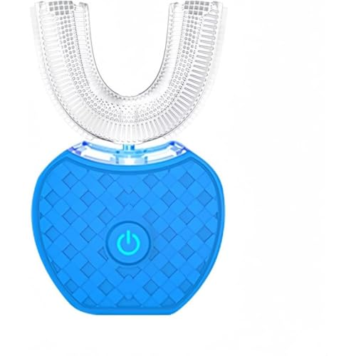 LPYROSE電動音波歯ブラシ U字型電動歯ブラシ 保護歯 口腔清掃ブラシ 経口クリーニングツール フルU字型歯ブラシ 自動洗浄 360度回転 大人用ハブラシ 大人の歯のホワイトニングブラシ (ピンク第三世代) (ブルー第二世代)