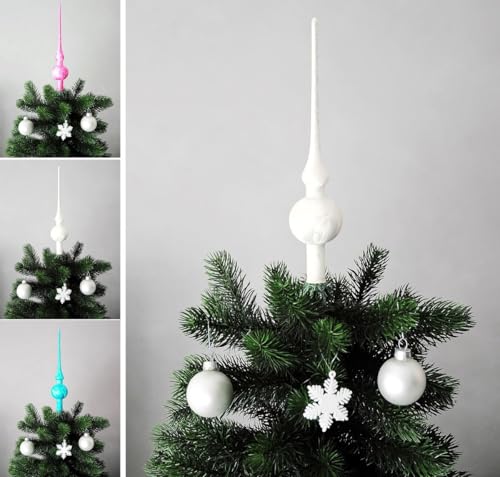 JACK Christbaumspitze Spitze Glas 28cm Eislack Glanz Matt Baumspitze...