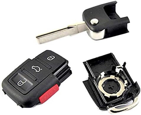 KEMANI Uncut 4 Buttons Flip Remote Entry Key Case for Jetta Passat Golf Beetle Rabbit GTI CC EOS No Chips Inside
