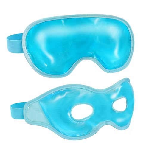2 Pack Cooling Eye Mask for Puffy Eyes Reusable Gel Cold Compress Pack for Puffy Eyes & Dark Circles After Eyes Surgery Migraine Relief Headaches