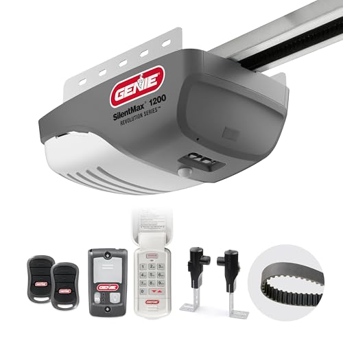 Genie SilentMax 1200 Model 4042-TKH Garage Door Opener with Motion Detection Lighting, Ultra-Quiet Steel-Reinforced Belt Drive, 140V DC Motor, 3/4 + HPc 140V Belt Drive, Gray by Genie - Used condition - US$220.48